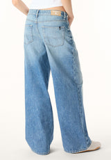 Amelia Women’s Mid Rise Wide Leg Jeans, Contrast Sanded - BL16210