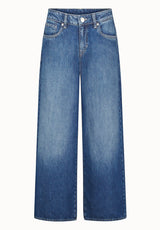 Amelia Women’s Mid Rise Wide Leg Jeans, Authentic and Sanded - BL16211