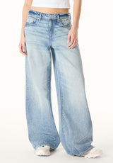 Amelia Women’s Mid Rise Wide Leg Jeans, Vintage Sanded - BL16212
