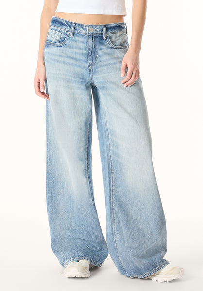 Amelia Women’s Mid Rise Wide Leg Jeans, Vintage Sanded - BL16212