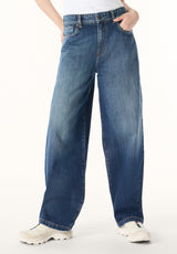 Bella Women’s Baggy Fit Jeans, Sanded Wash - BL16213