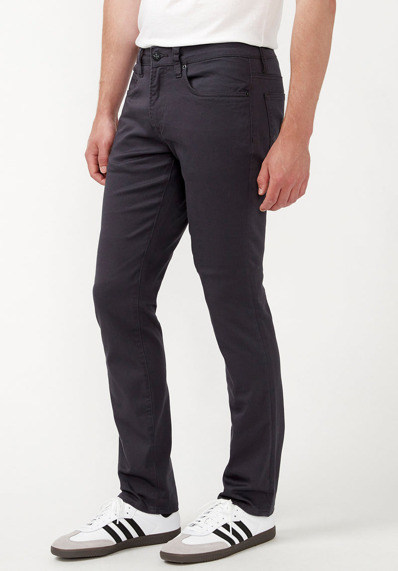 Slim Ash Men's Twill Pants in Authentic Charcoal Gray - BM22017