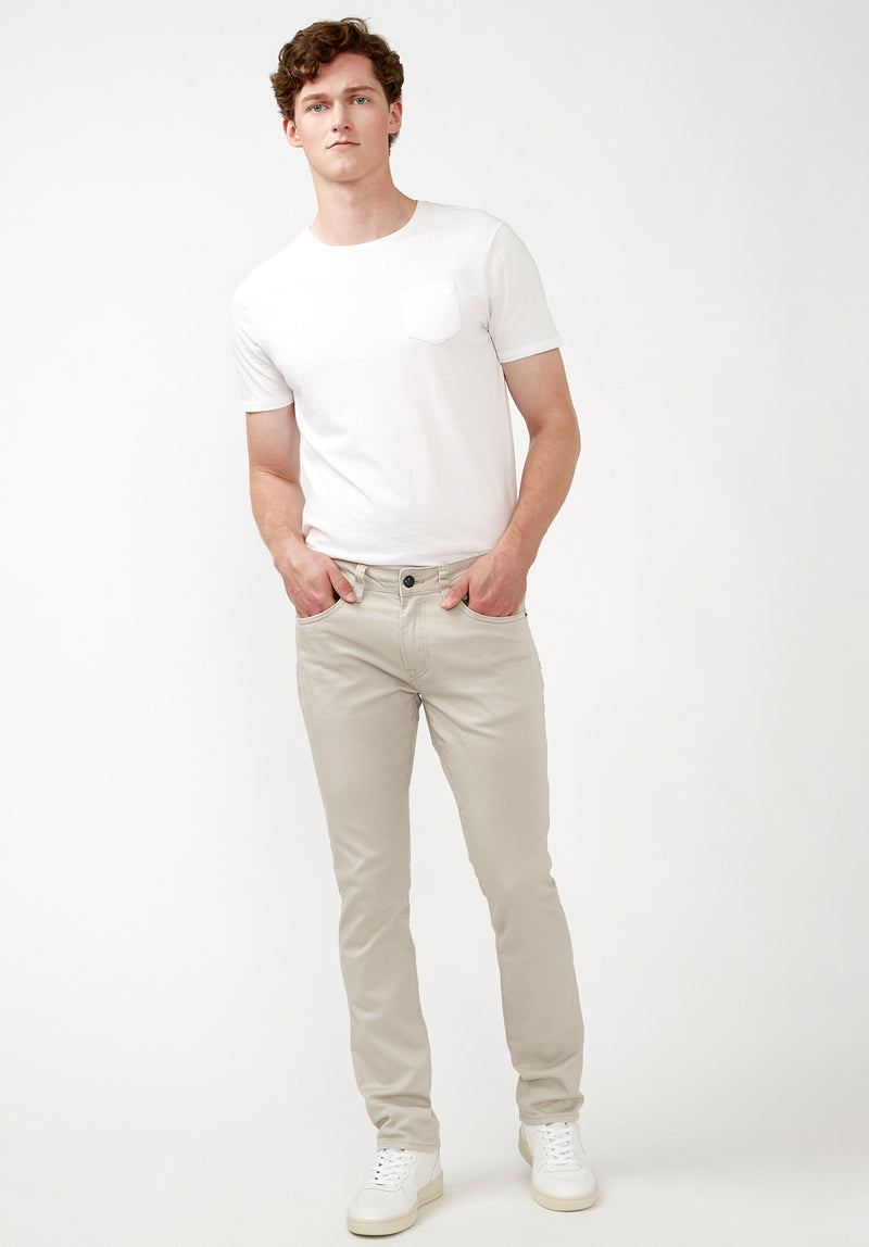 Slim Ash Men's Twill Pants in Beige - BM22017