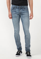 Skinny Max Men's Jeans in Whiskered and Contrasted Light Blue - BM22590