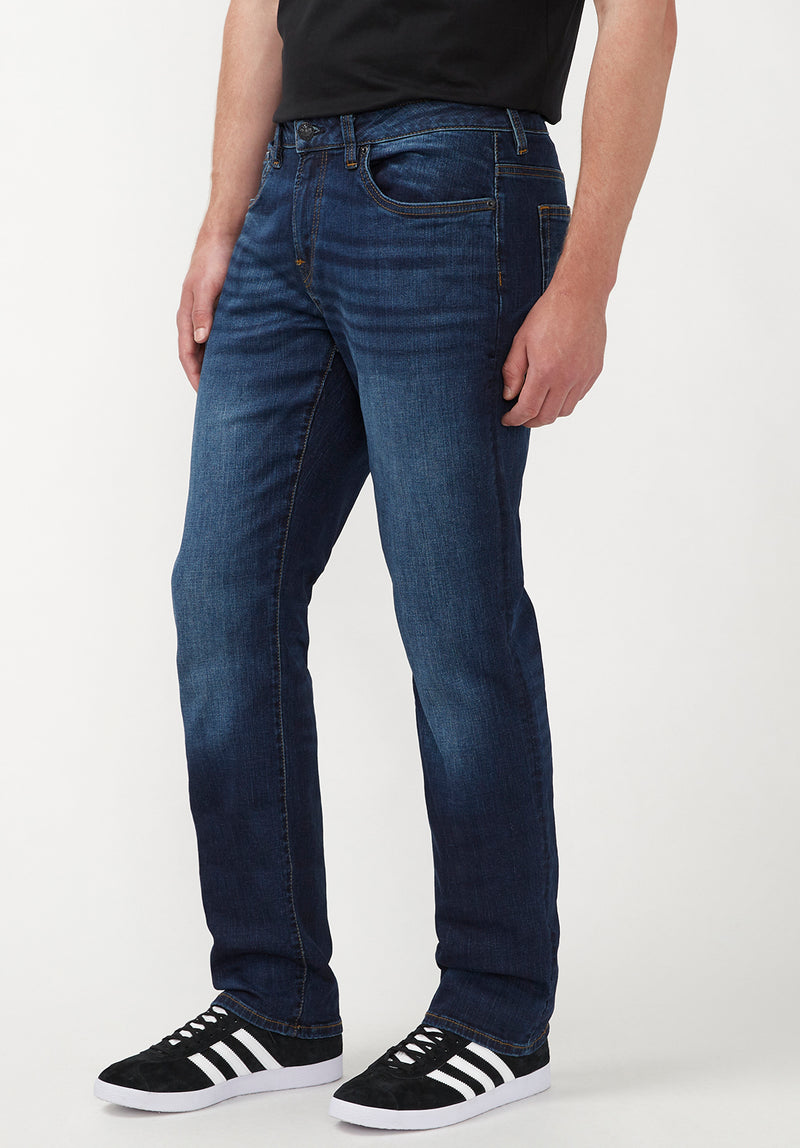 Straight Six Men's Jeans in Authentic and Sanded Blue - BM22601