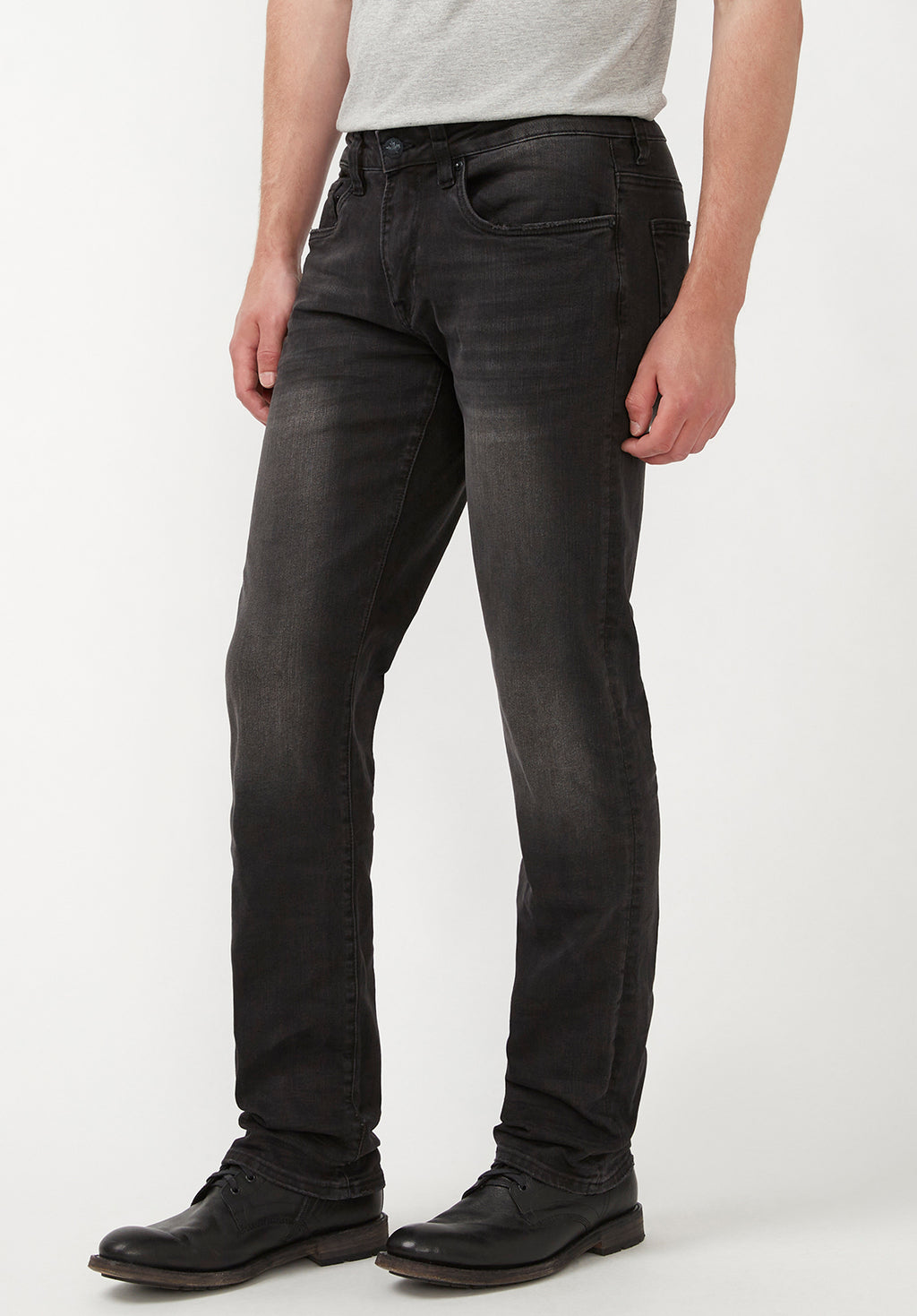 Straight Six Men's Jeans in Crinkled and Sanded Black - BM22614 ...