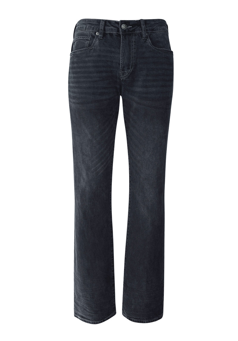 Relaxed Straight Driven Men's Jeans in Crinkled and Sanded Dark Blue - BM22639