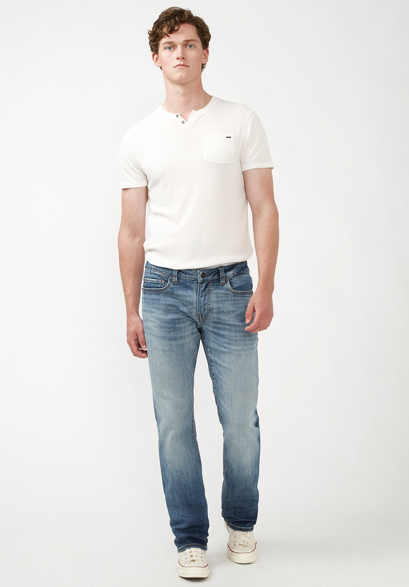 Relaxed Straight Driven Men's Jeans in Sanded Blue - BM22641