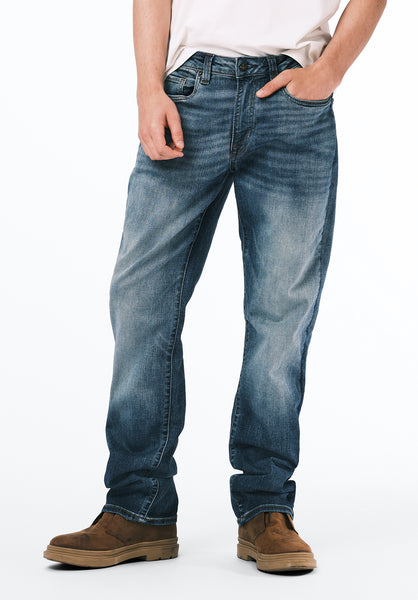 Jean droit décontracté pour homme Driven, indigo sablé - BM22641
