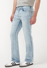 Slim Bootcut King Men's Jeans in Crinkled Bleached Blue - BM22791