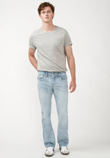 Slim Bootcut King Men's Jeans in Crinkled Bleached Blue - BM22791