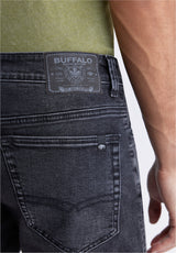 Buffalo David BittonRelaxed Straight Dean Men's Denim Shorts in Crinkled Black - BM22849 Color BLACK