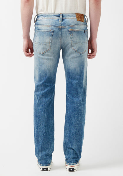 Buffalo David Bitton Straight Six Veined and Contrasted Men’s Jeans - BM22861 Color INDIGO