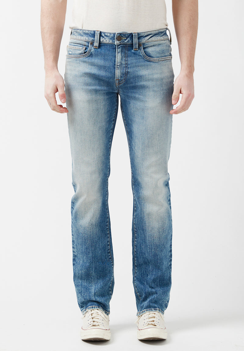 Buffalo David Bitton Straight Six Veined and Contrasted Men’s Jeans - BM22861 Color INDIGO