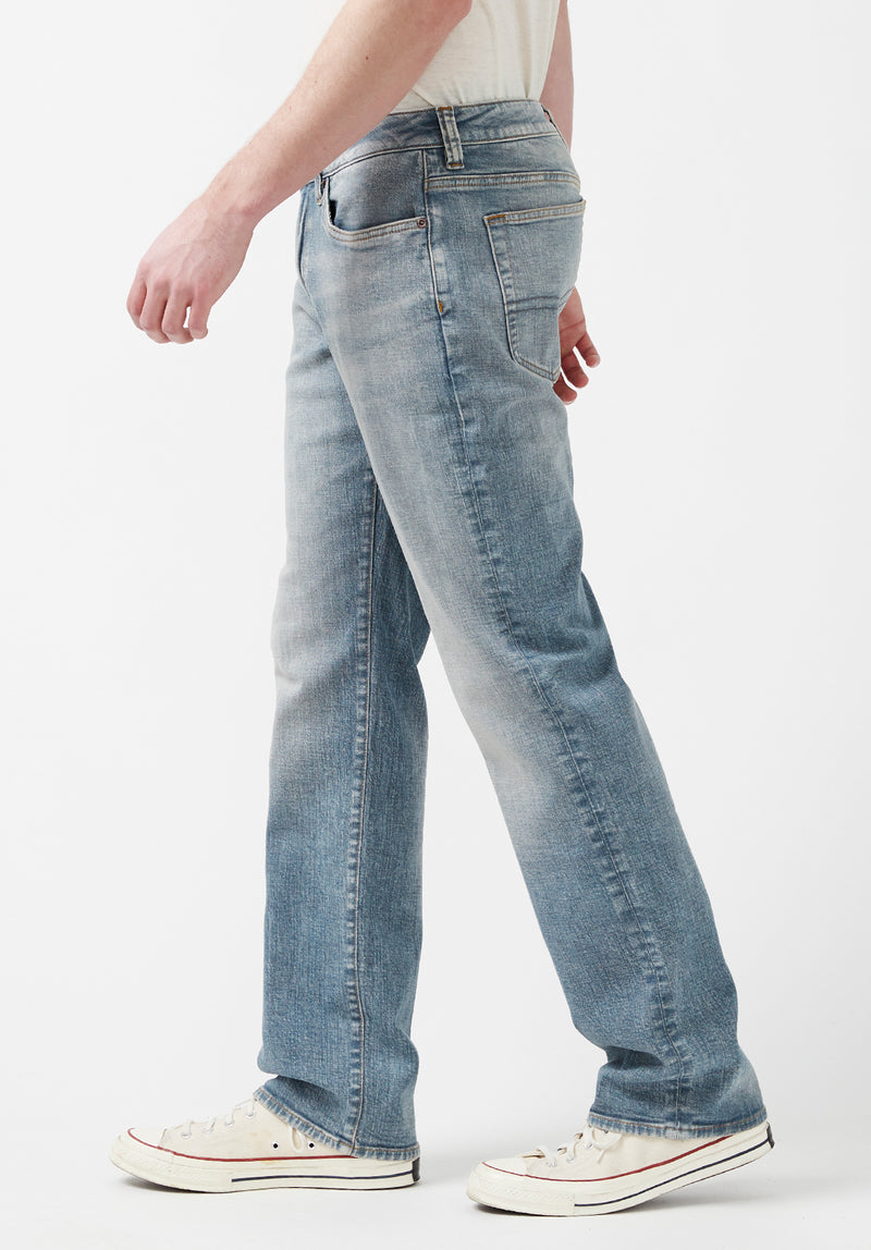 Relaxed Straight Driven Men's Jeans in Sanded Authentic Wash