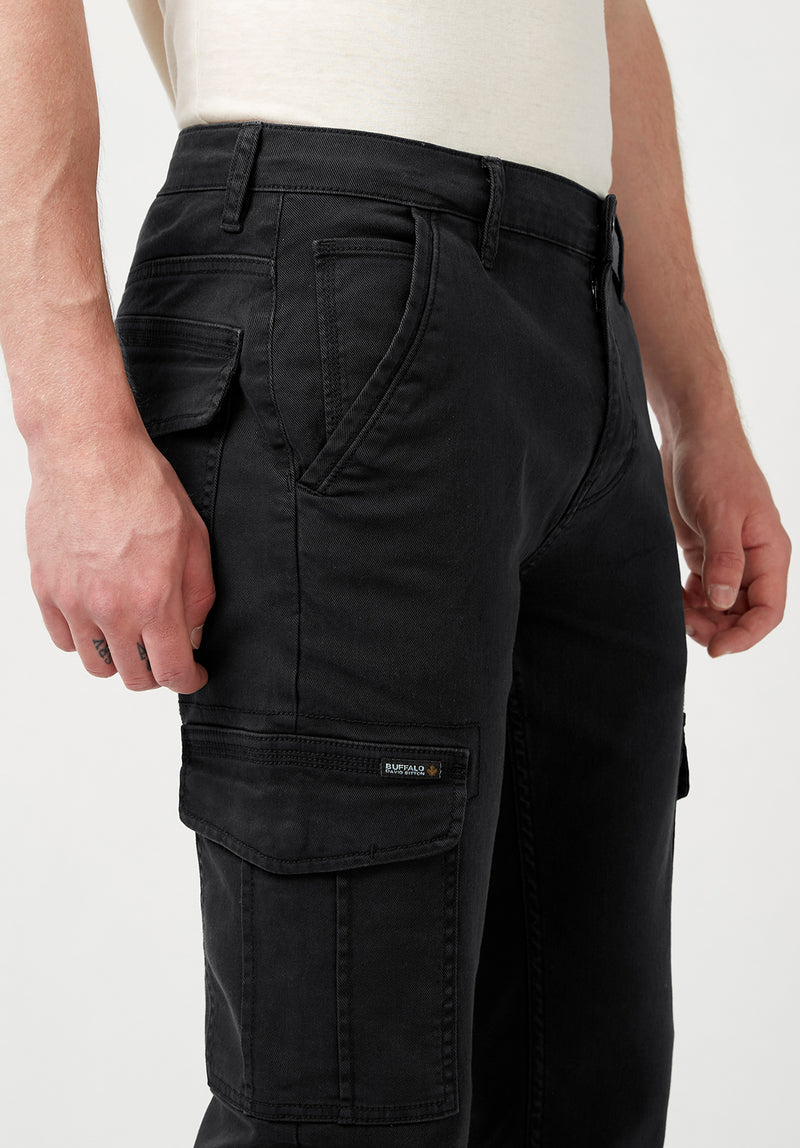 Buffalo David Bitton Cargo Joe Black Men's Straight Leg Pants - BM22929 Color BLACK