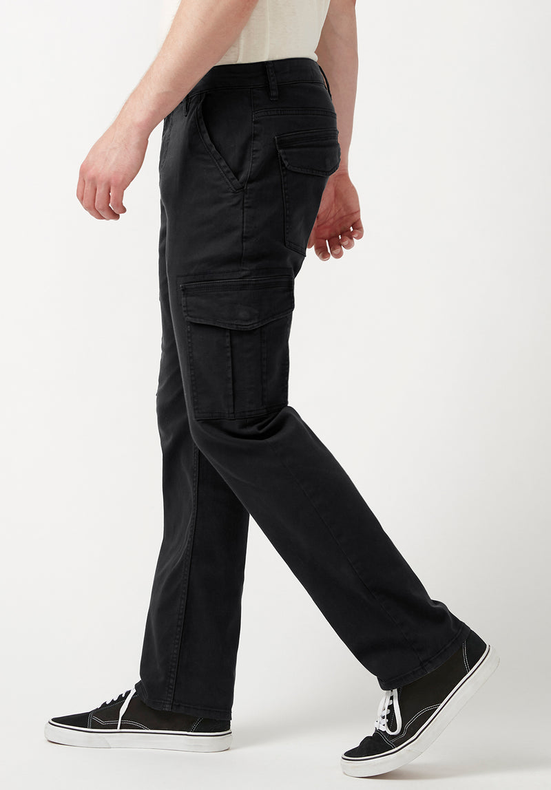 Buffalo David Bitton Cargo Joe Black Men's Straight Leg Pants - BM22929 Color BLACK