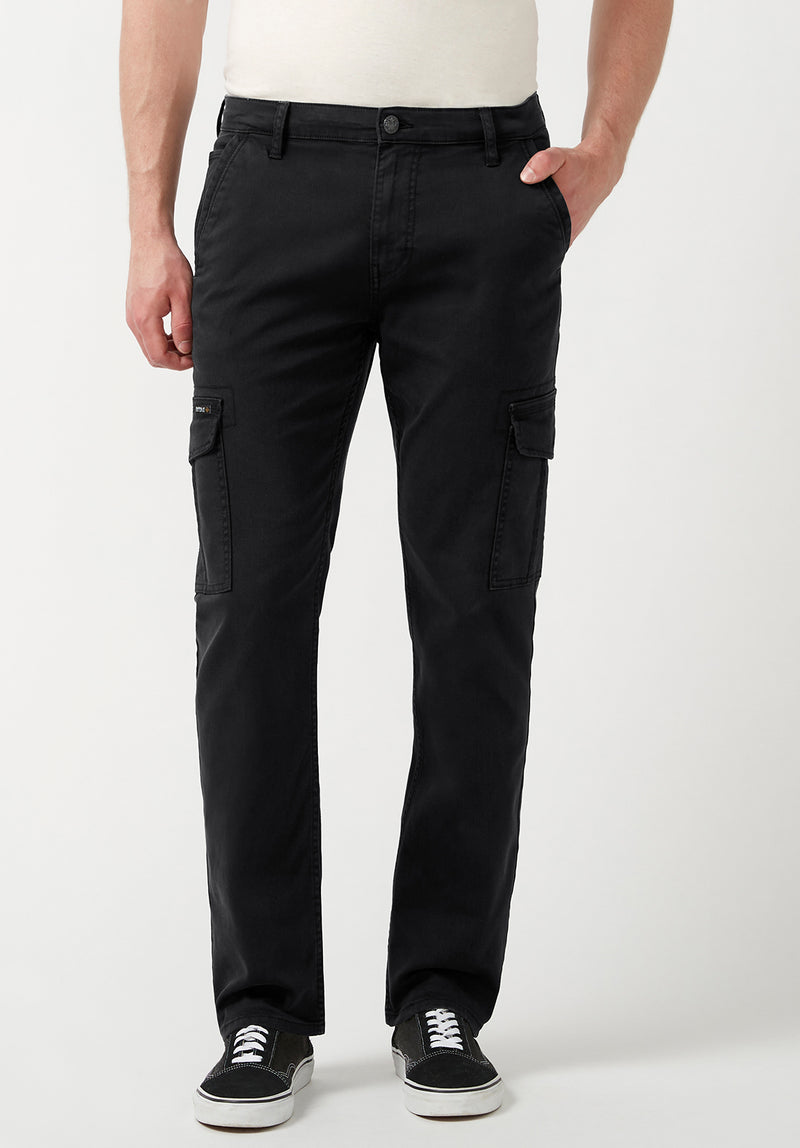 Buffalo David Bitton Cargo Joe Black Men's Straight Leg Pants - BM22929 Color BLACK