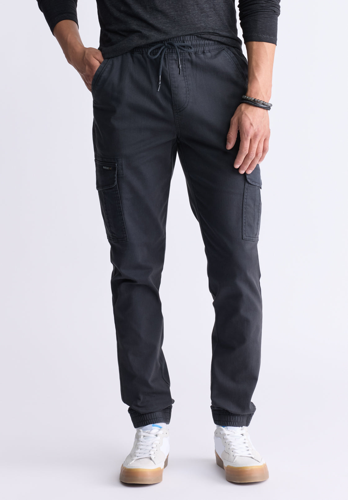 buffalo david bitton Cargo Tom Black Men's Jogger Pants