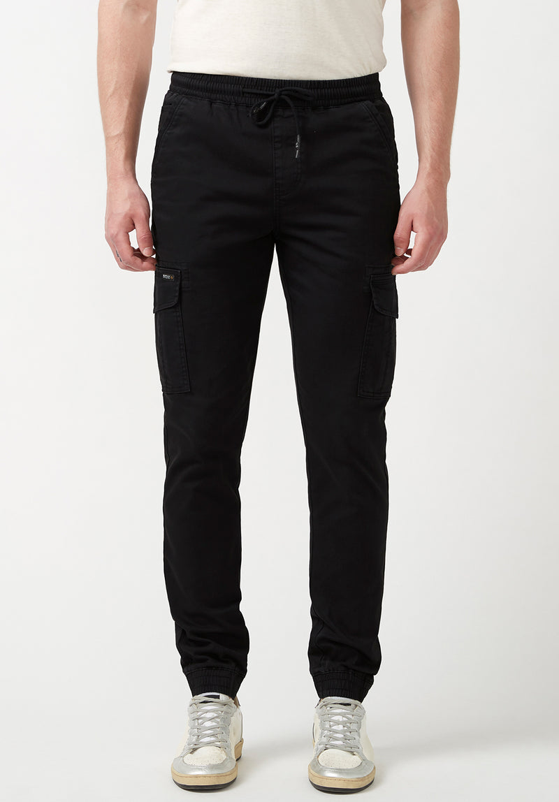 Buffalo David Bitton Cargo Tom Black Men's Jogger Pants - BM22930 Color BLACK