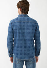 Buffalo David Bitton Shane Indigo Men's Long-Sleeve Shirt - BM22937 Color INDIGO