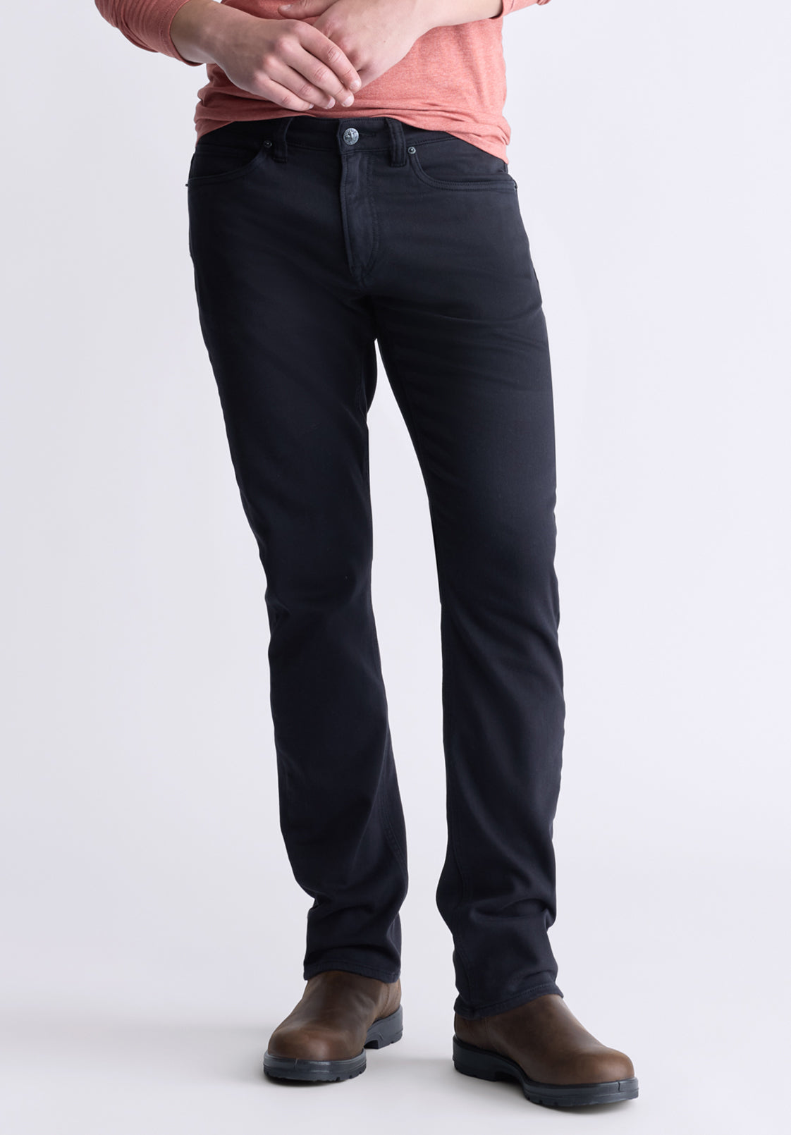 buffalo david bitton Straight Six Black Men's Fleece Canvas Pants