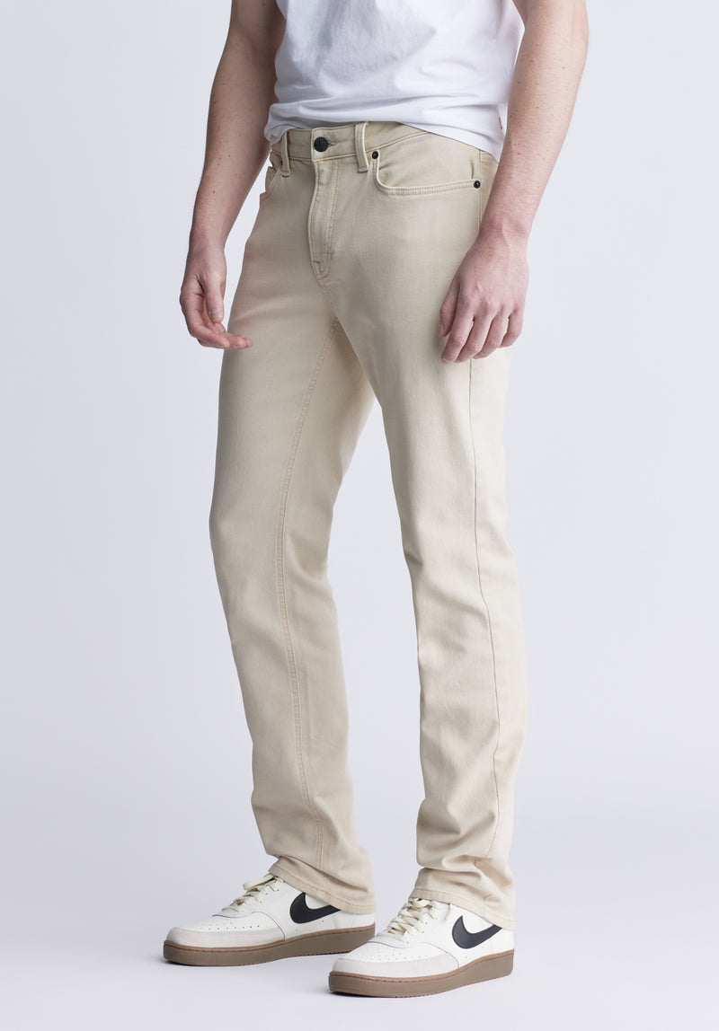 Straight Six Men's Fleece Canvas Pants in Light Beige - BM22939