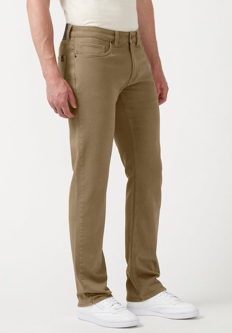 Buffalo David BittonStraight Six Men's Fleece Canvas Pants in Dark Beige - BM22939 Color DARK BEIGE