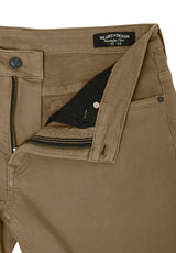 Buffalo David BittonStraight Six Men's Fleece Canvas Pants in Dark Beige - BM22939 Color DARK BEIGE