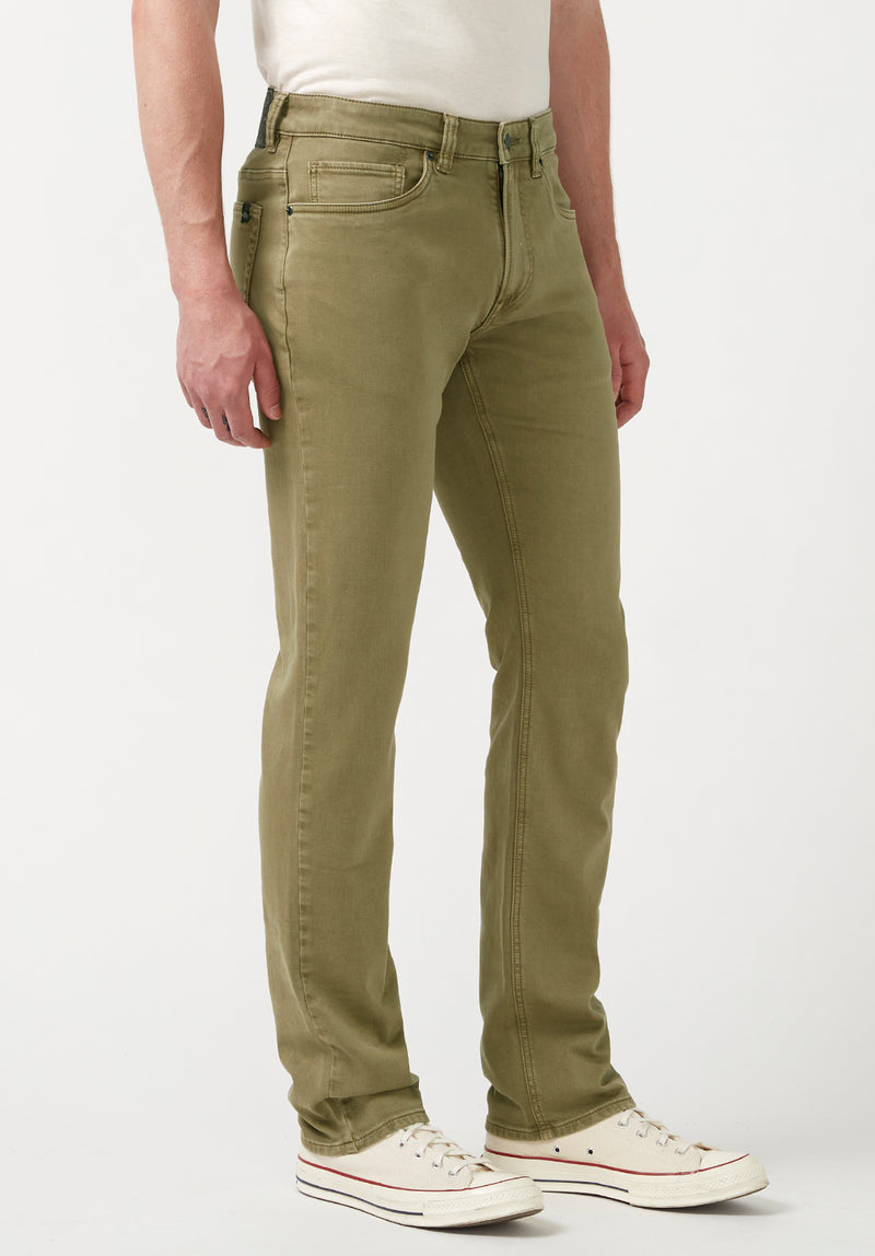 Buffalo David BittonStraight Six Olive Green Men's Fleece Canvas Pants  - BM22939 Color OLIVE