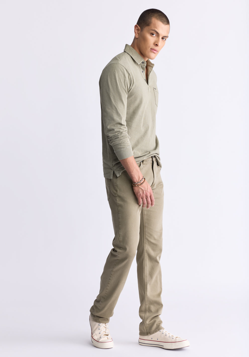 Straight Six Olive Green Men's Fleece Canvas Pants – Buffalo Jeans CA