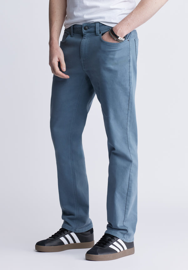 Straight Six Men's Fleece Canvas Pants in Mirage Blue - BM22939