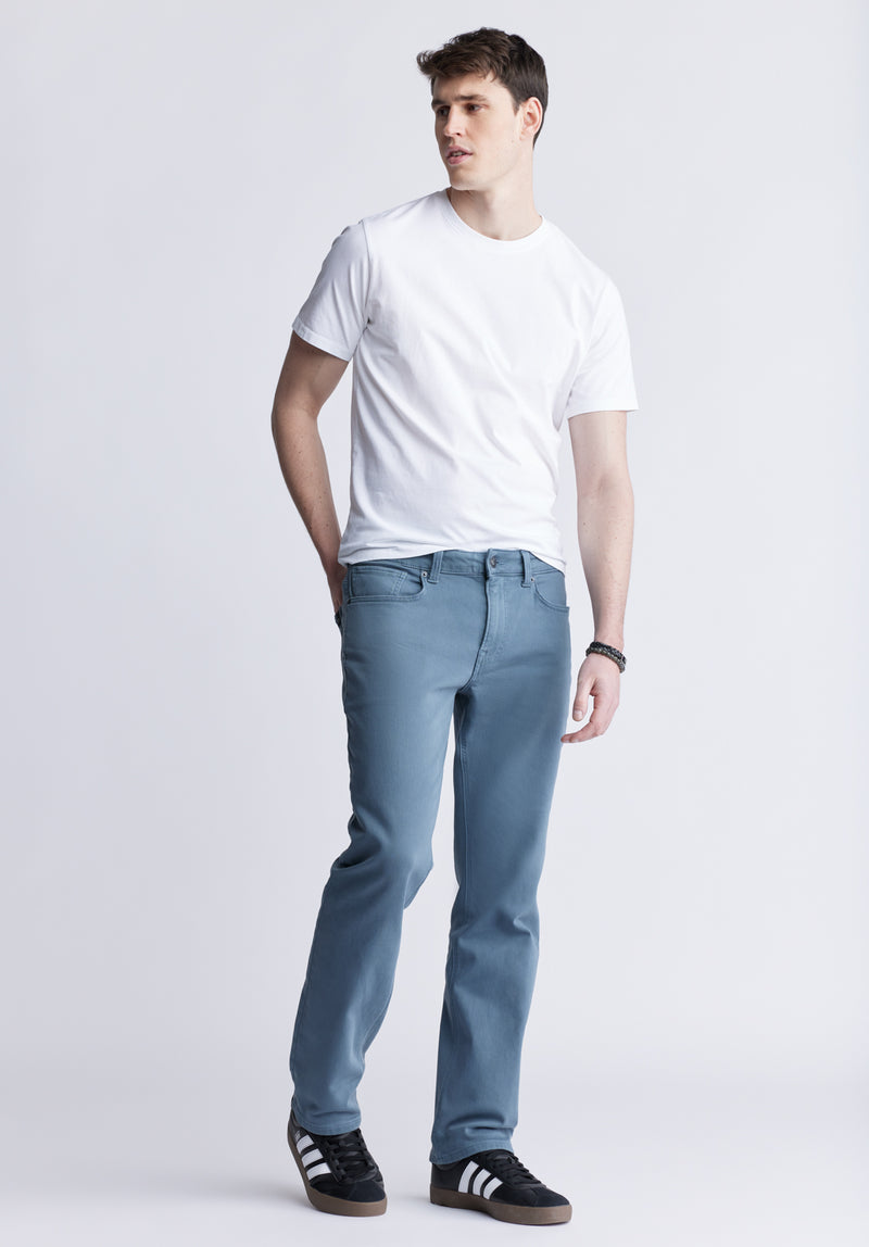 Pantalon droit pour homme Straight Six, bleu mirage - BM22939