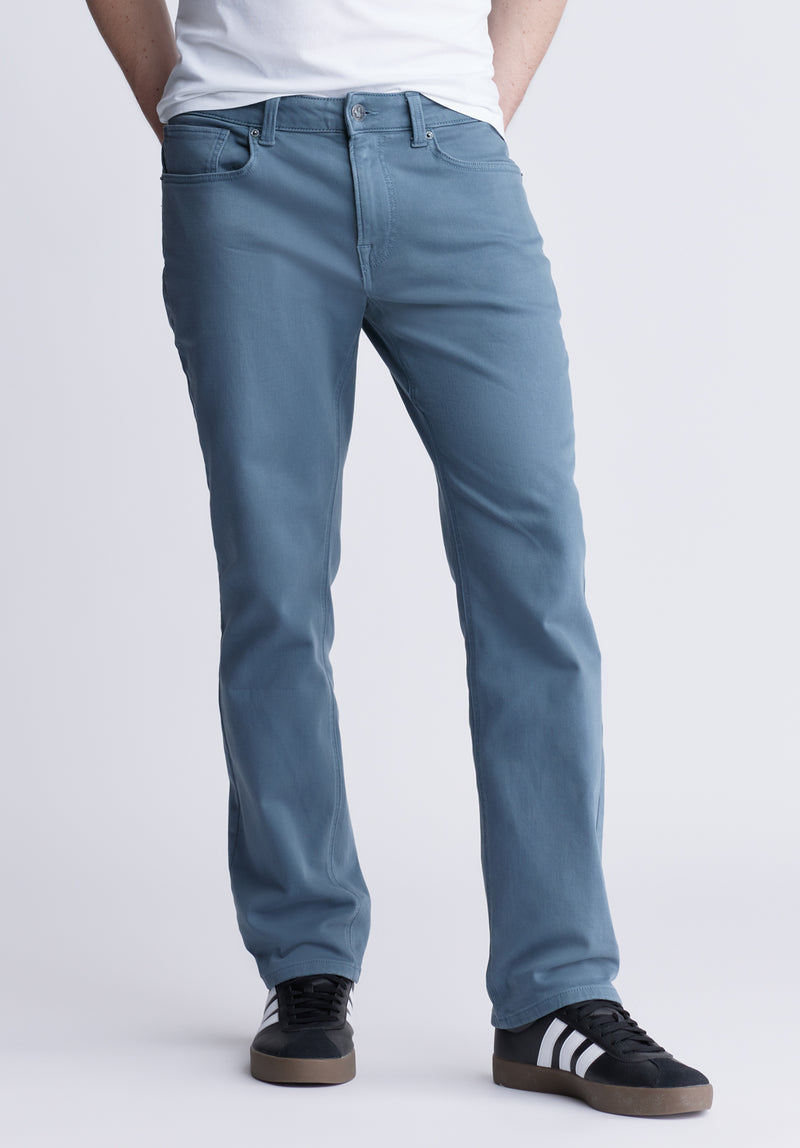 Straight Six Men's Fleece Canvas Pants in Mirage Blue - BM22939