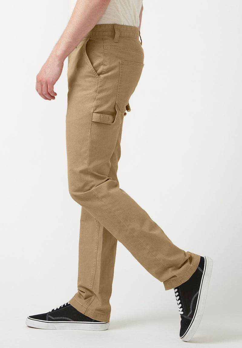 Buffalo David Bitton Straight Six Dark Beige Men's Carpenter Pants  - BM22945 Color DARK BEIGE