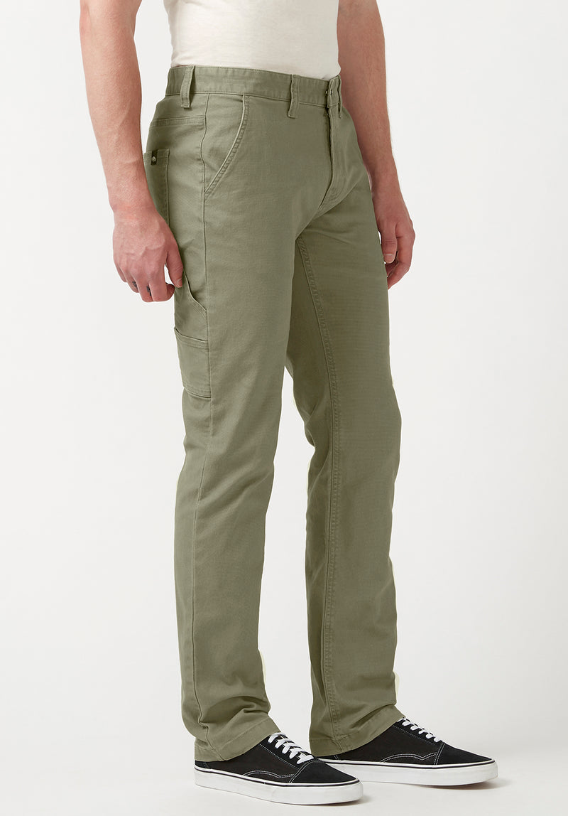 Buffalo David Bitton Straight Six Olive Green Men's Carpenter Pants  - BM22945 Color OLIVE