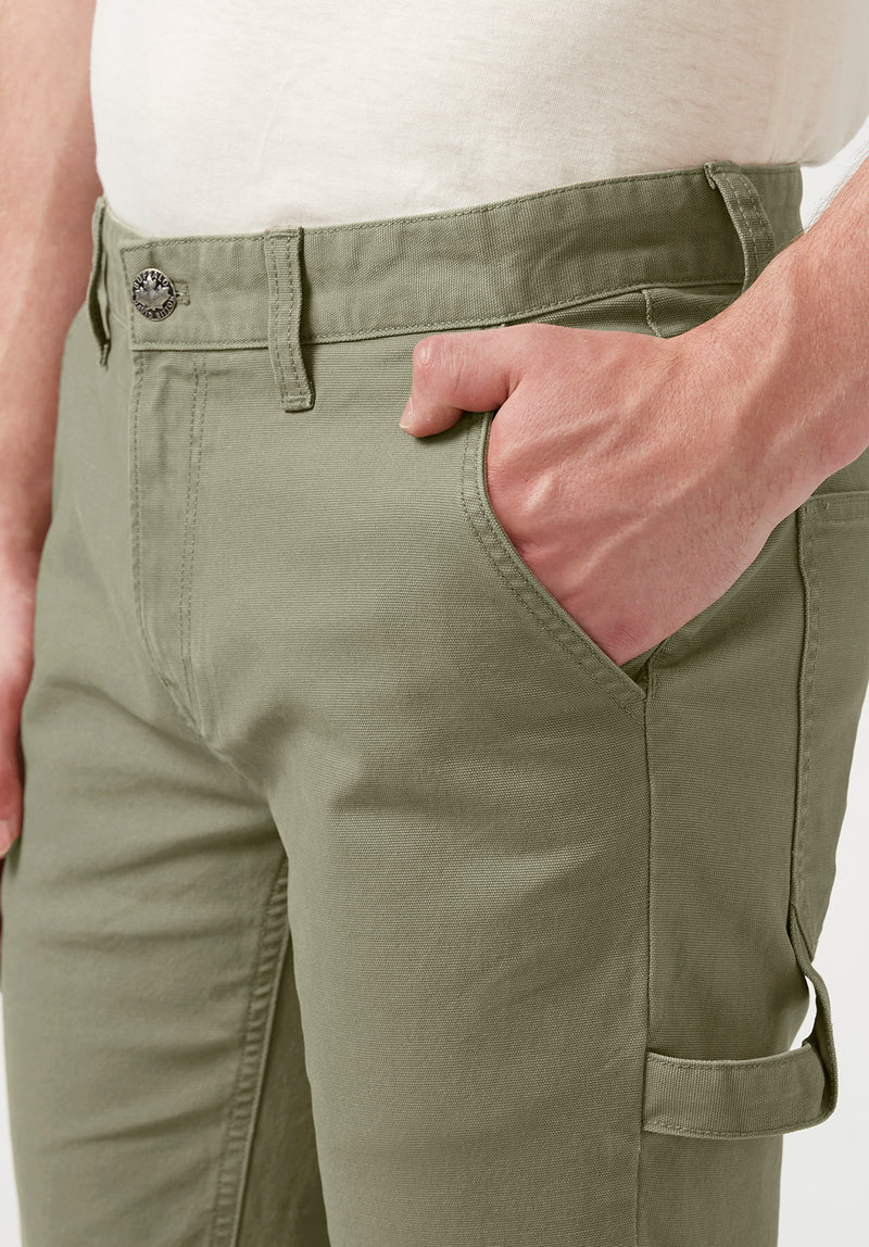 Buffalo David Bitton Straight Six Olive Green Men's Carpenter Pants  - BM22945 Color OLIVE