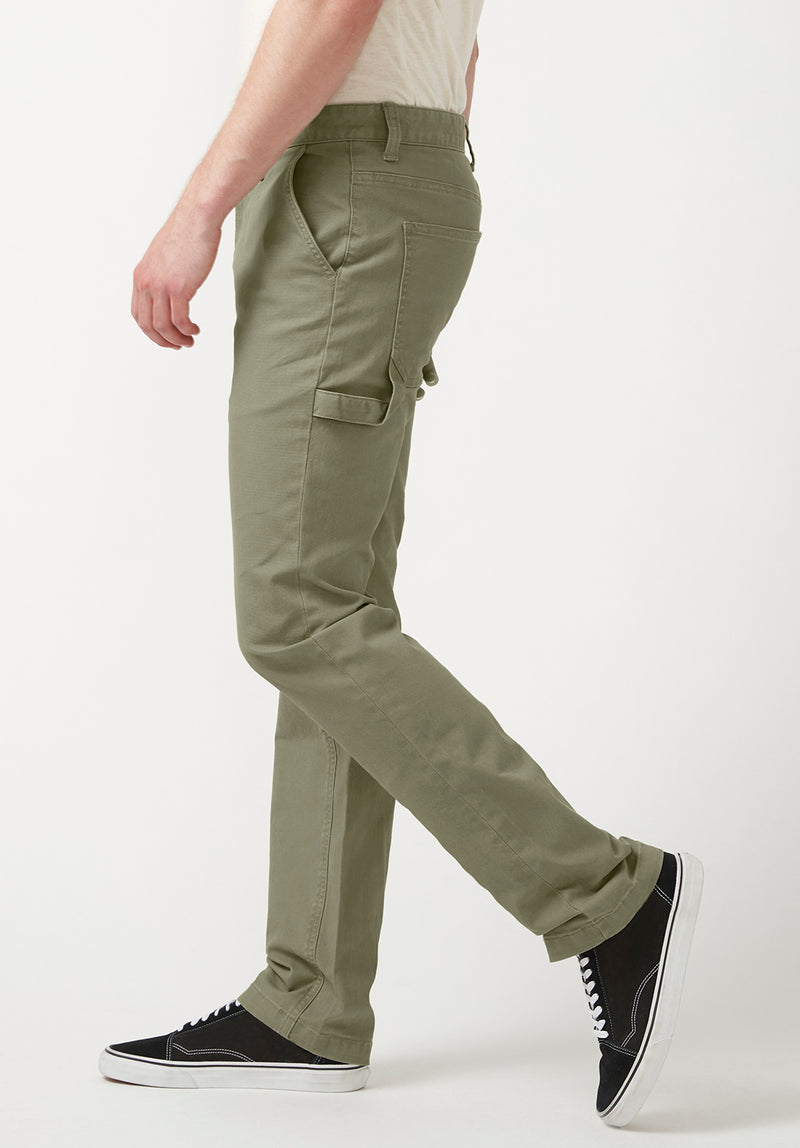 Buffalo David Bitton Straight Six Olive Green Men's Carpenter Pants  - BM22945 Color OLIVE