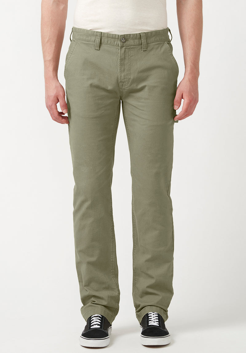 Buffalo David Bitton Straight Six Olive Green Men's Carpenter Pants  - BM22945 Color OLIVE