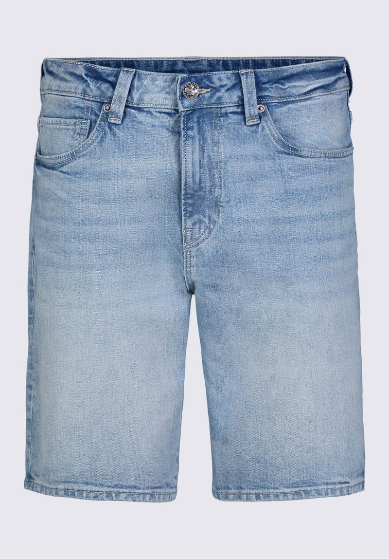 Relaxed Straight Dean Men s Denim Shorts in Authentic Worn Wash Buffalo Jeans CA