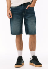 Buffalo David Bitton Relaxed Straight Dean Men's Denim Shorts Contrast Whiskered 