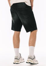 Short pour Hommes Décontracté Dean Noir Sablé et Usé - BM22965