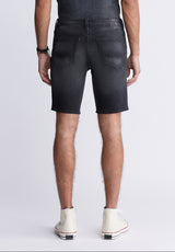 Buffalo David BittonRelaxed Straight Dean Men's Fleece Denim Shorts in Sanded Black - BM22965 Color BLACK