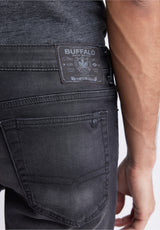 Buffalo David BittonRelaxed Straight Dean Men's Fleece Denim Shorts in Sanded Black - BM22965 Color BLACK