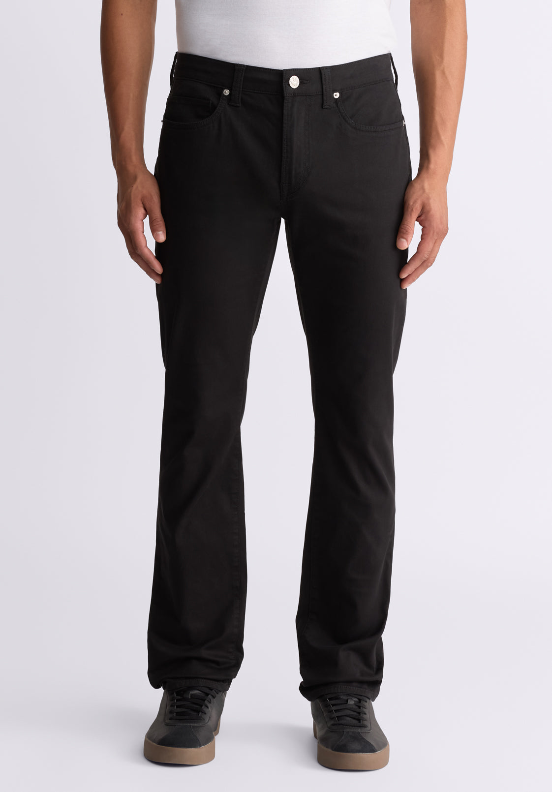 buffalo david bitton Slim Ash Men's Twill Pants Black