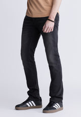 Jean étroit pour homme Slim Ash, noir sablé et travaillé - BM22985