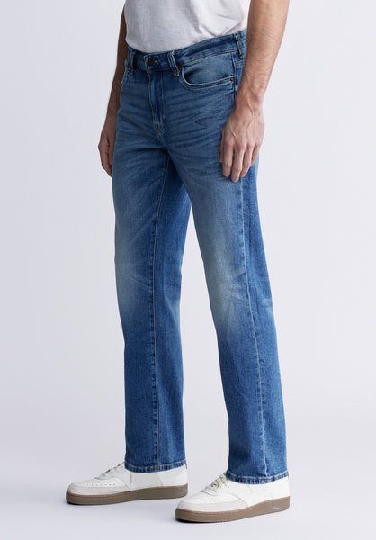 Relaxed Straight Driven Men's Jeans in Heavily Sanded Wash - BM22986