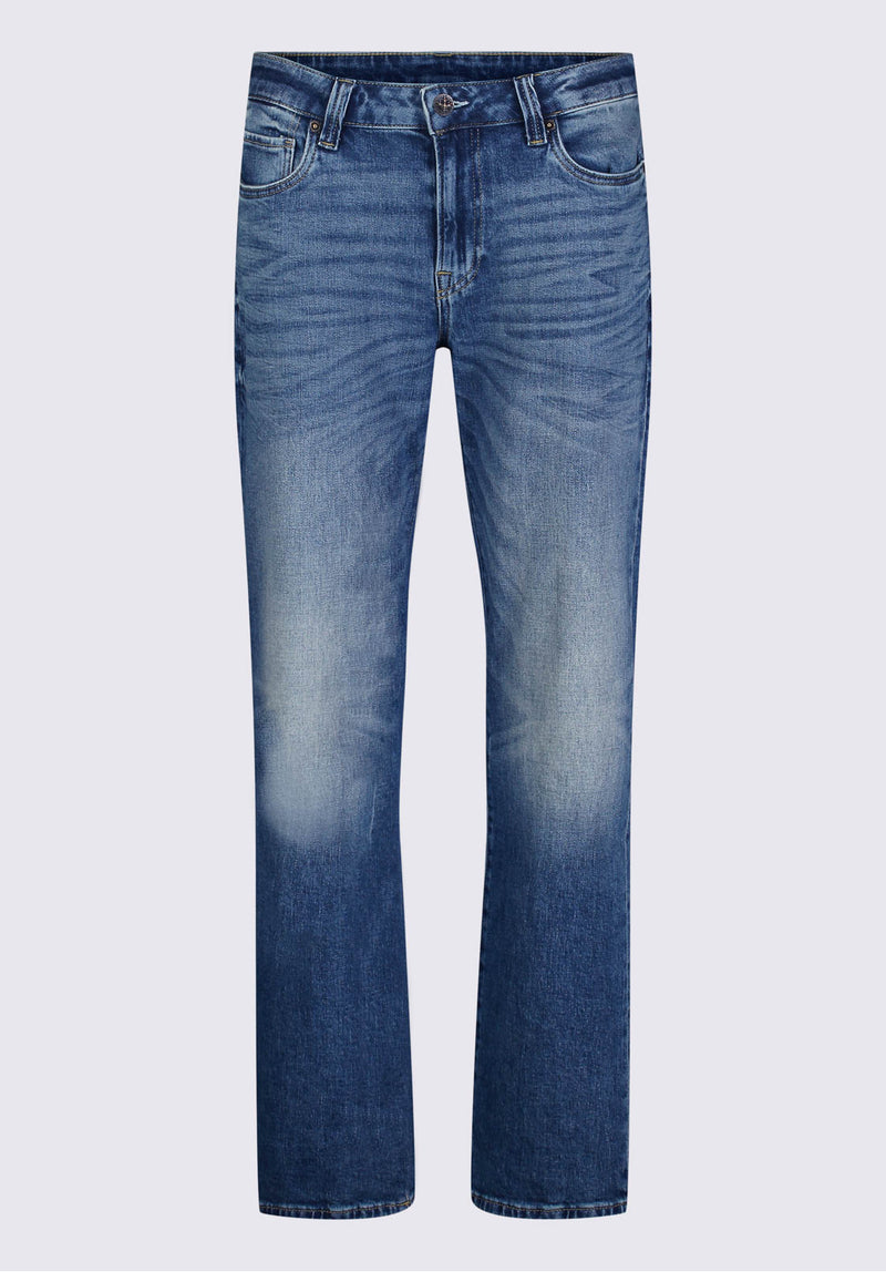 Buffalo David BittonRelaxed Straight Driven Men's Jeans in Heavily Sanded Wash - BM22986 Color INDIGO