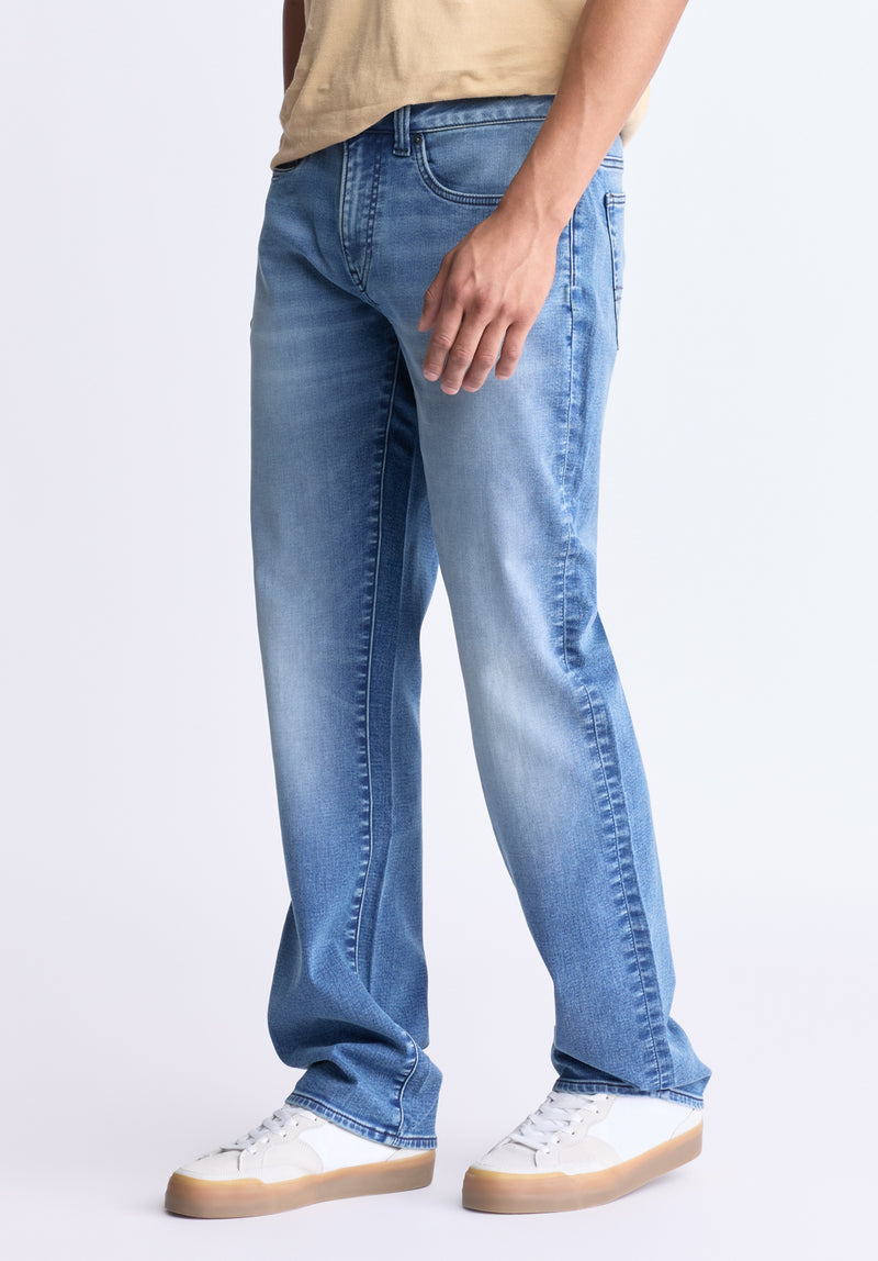 Buffalo David Bitton Straight Six Men's Freedom Flex Jeans color INDIGO