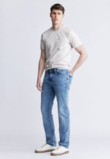 Buffalo David Bitton Straight Six Men's Five-Pocket Freedom Flex Jeans color INDIGO